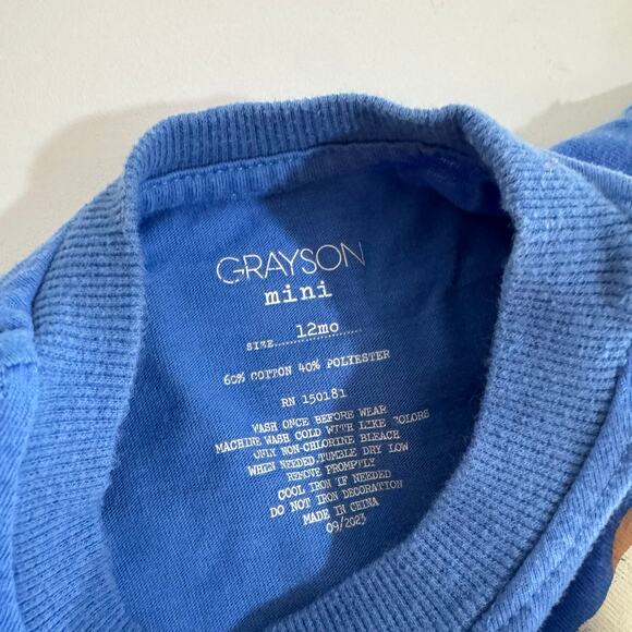 Grayson Mini Blue Made for the Wild Short Sleeve Graphic T Shirt Size 12 Months - Picture 3 of 4